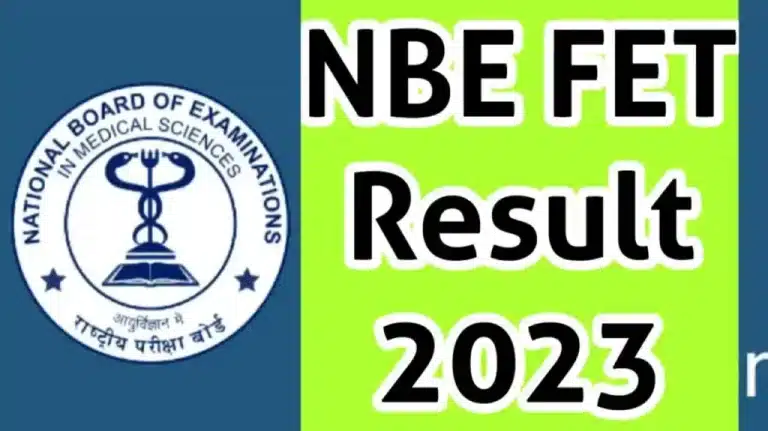 NBE FET 2022 Result